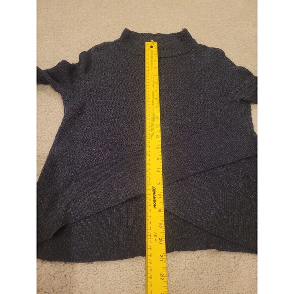 Free People Linen Blend Women's Sweater Mock Neck Long Sleeve Small Tulip Hem Bl - Picture 4 of 7